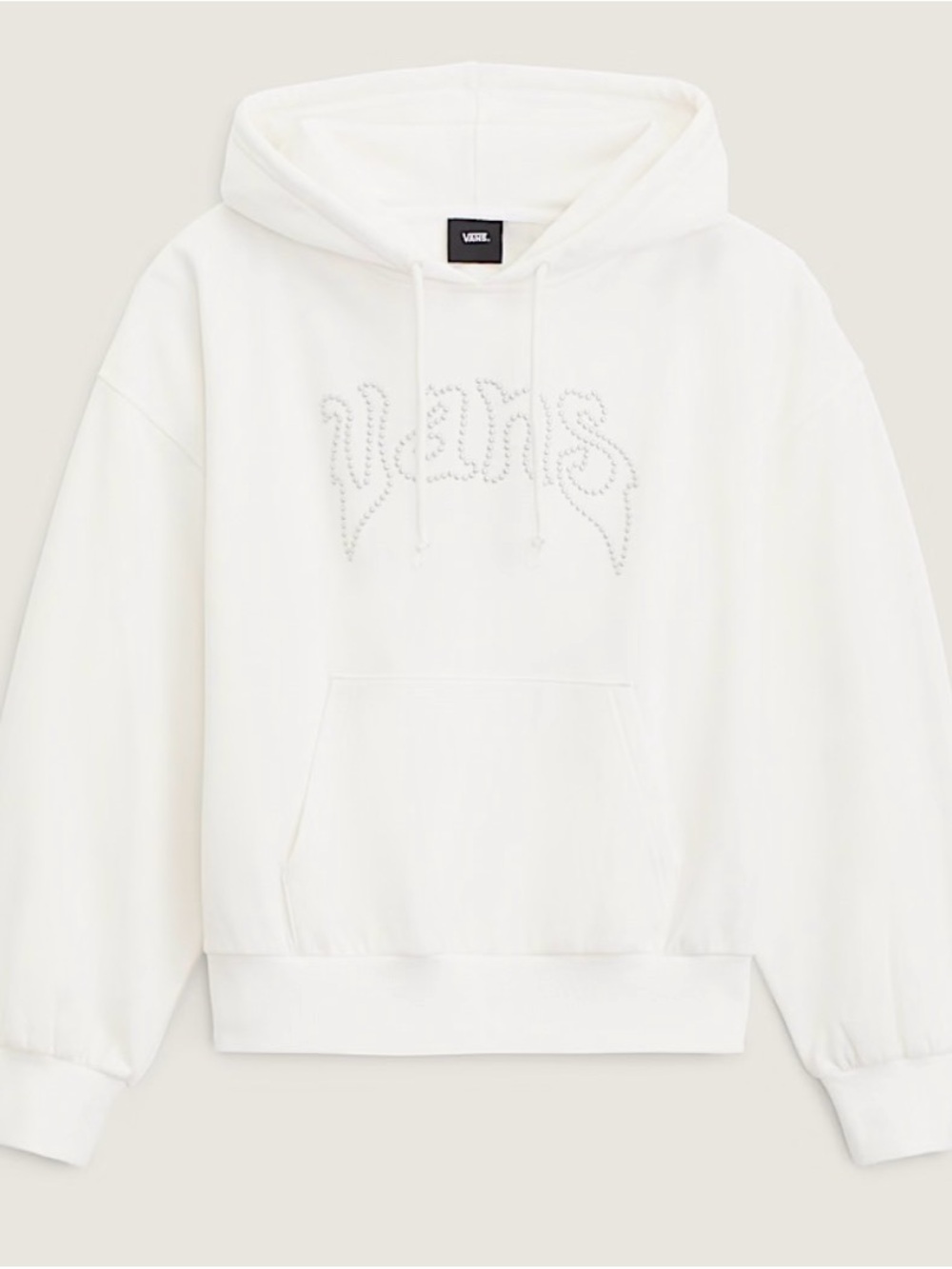 Vans  White Crewneck Hoodie with Embellished Logo
